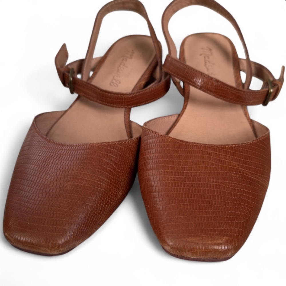 Madewell The Jeanne Slingback Flat in Lizard Embossed Leather - Picture 5 of 11
